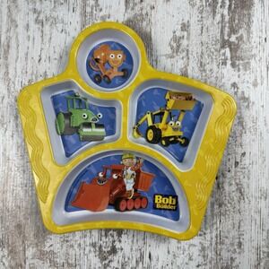Vtg Bob‎ the Builder Children's Kids Divided Dinner Plate Muck Scoop Dizzy Roley
